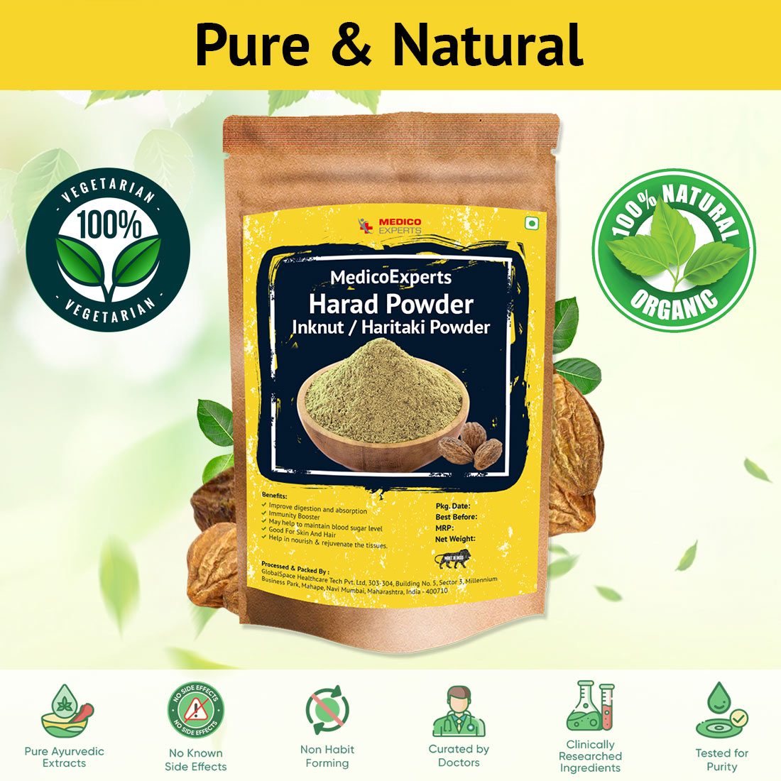 MedicoExperts Haritaki Powder for Healthy Skin Gut