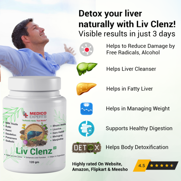 MedicoExperts Liv Clenz: Ayurvedic Liver Detox with 11 Potent Herbs